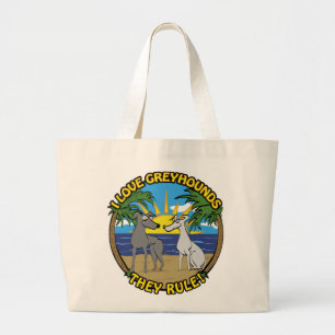 IK HOU VAN GREYHOUNDS ZIJ ZIJN TOP GROTE TOTE BAG