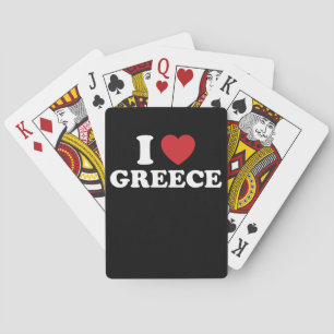 Ik hou van Griekenland Hart Groovy Retro Pokerkaarten