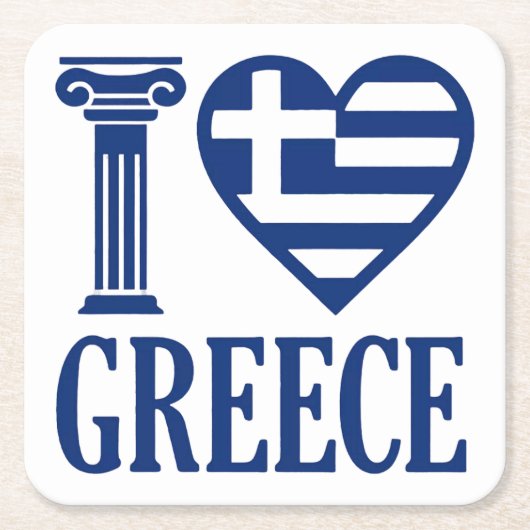 Ik hou van Griekenland Kartonnen Onderzetters (Voorkant)
