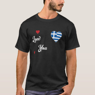 Ik hou van Griekenland met een Griekse vlag in mij T-shirt