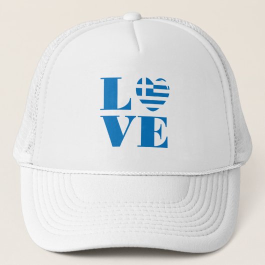 Ik hou van Griekenland Trucker Pet (Voorkant)