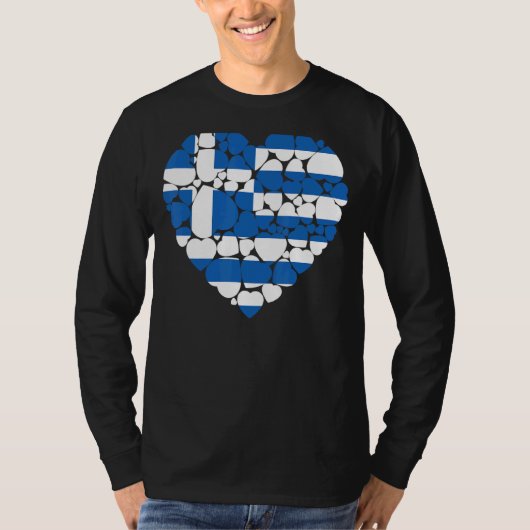 Ik hou van Griekenland vlag Griekenland T-shirt (Voorkant)