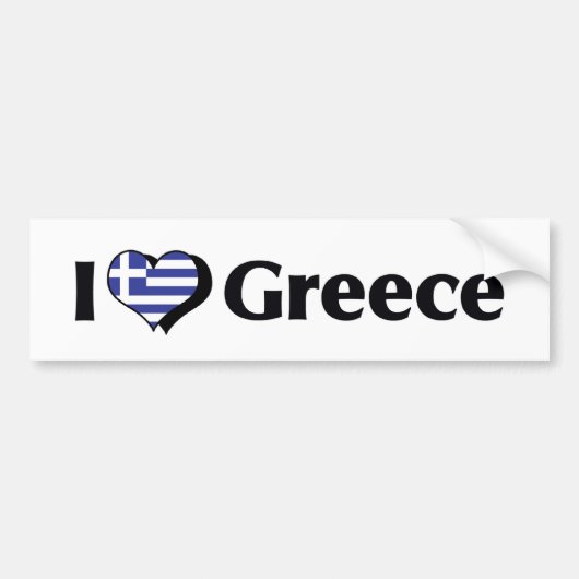 Ik hou van Griekse vlag Bumpersticker (Voorkant)