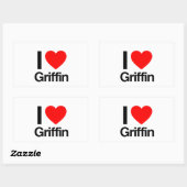 ik hou van griffin rechthoekige sticker (Vel)