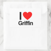 ik hou van griffin rechthoekige sticker (Tas)