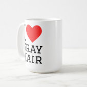 Ik hou van grijs haar koffiemok (Voorkant links)