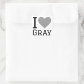 Ik hou van grijs vierkante sticker (Tas)
