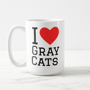Ik hou van grijze katten koffiemok