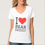 Ik hou van grizzly beer t-shirt<br><div class="desc">Ik hou van grizzly beer,  voor dierenrijk liefhebbers</div>