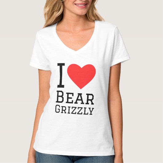 Ik hou van grizzly beer t-shirt (Voorkant)