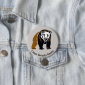 Ik hou van GRIZZLY BEREN - Wilde dieren - Natuur Ronde Button 7,6 Cm (In situ)
