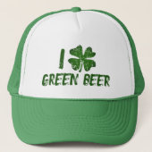 Ik hou van groen bier  groen St Patrick's Day Trucker Pet (Voorkant)
