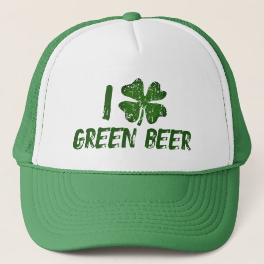 Ik hou van groen bier  groen St Patrick's Day Trucker Pet (Voorkant)