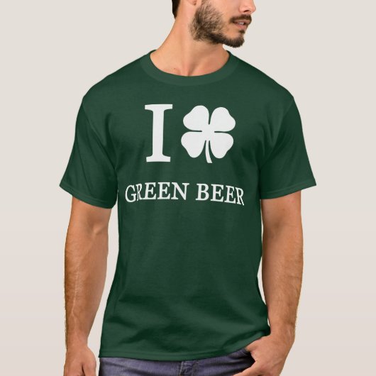 Ik hou van groen bier t-shirt (Voorkant)