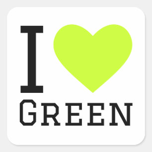 Ik hou van groen vierkante sticker
