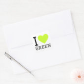 Ik hou van groen vierkante sticker (Envelop)