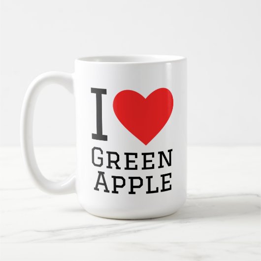 Ik hou van groene appel koffiemok (Links)