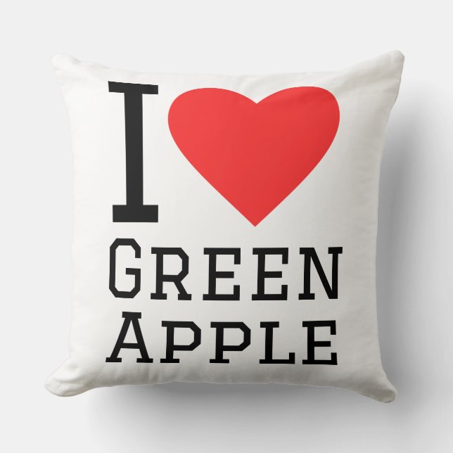 Ik hou van groene appel kussen (Voorkant)