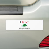 Ik hou van groene bonen bumpersticker (Op auto)