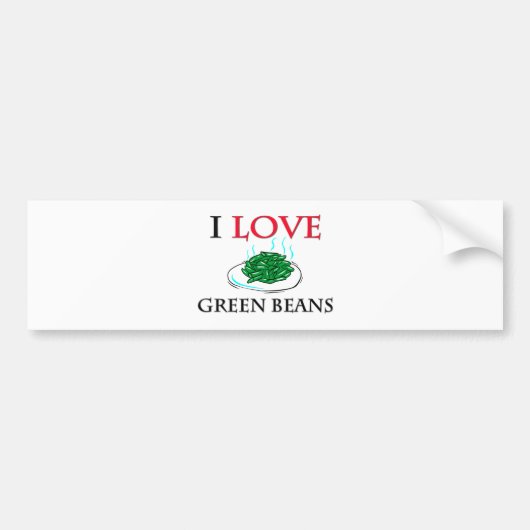 Ik hou van groene bonen bumpersticker (Voorkant)