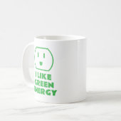 Ik hou van groene energie happy wall socket koffie koffiemok (Voorkant links)