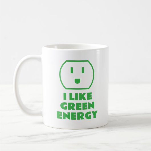 Ik hou van groene energie happy wall socket koffie koffiemok (Links)
