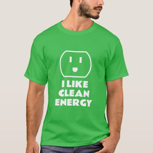 Ik hou van groene energie lachende wandcontactdoos t-shirt (Voorkant)