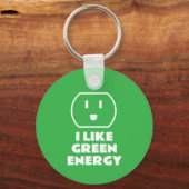 Ik hou van groene energie schattige stopcontact sl sleutelhanger (Voorkant)