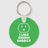 Ik hou van groene energie schattige stopcontact sl sleutelhanger (Achterkant)