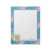 Ik hou van groene tartan met Daisy Accent Notitieblok (Linkerzijde)