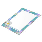 Ik hou van groene tartan met Daisy Accent Notitieblok (Schuin)