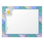 Ik hou van groene tartan met Daisy Accent Notitieblok (Voorkant)