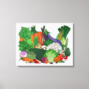 Ik hou van groenten canvas afdruk