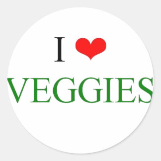 Ik hou van groenten ronde sticker