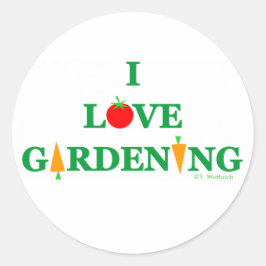 Ik hou van groentetuinieren Envelope Seals Ronde Sticker