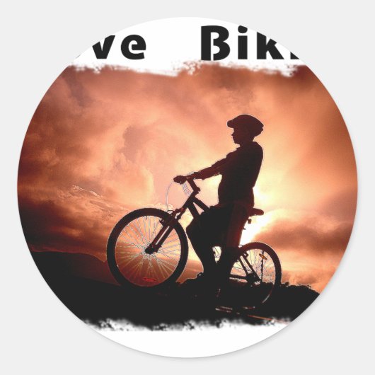 Ik hou van grof fietsen ronde sticker (Voorkant)