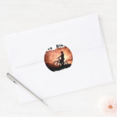 Ik hou van grof fietsen ronde sticker (Envelop)