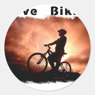 Ik hou van grof fietsen ronde sticker
