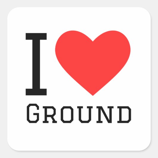 Ik hou van grond vierkante sticker (Voorkant)