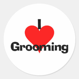 Ik hou van grooming ronde sticker