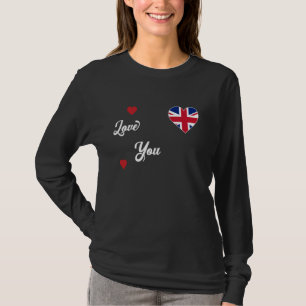 Ik hou van Groot-Brittannië met de Britse vlag in T-shirt