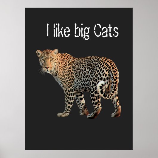 Ik hou van groot Cats Leopard-ontwerp om aan te pa Poster (Voorkant)