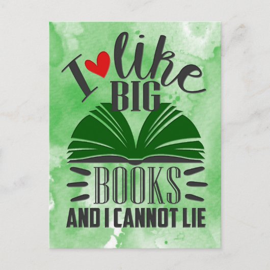 Ik hou van grote boeken briefkaart (Voorkant)