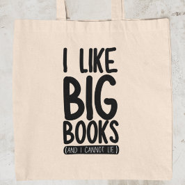Ik hou van grote boeken Grappige boekenwurm lezer  Tote Bag