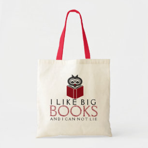 Ik hou van grote boeken met schattige uil tote bag