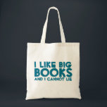 Ik hou van grote boeken tote bag<br><div class="desc">Lees! Deze humoristische tas is een geweldig item voor alle boekenliefhebbers die er zijn. Dit is het perfecte cadeau voor bibliothecarissen! De tas heeft een grappige zin die luidt: "Ik hou van grote boeken en ik kan niet liegen." De tekst is afgedrukt in de kleur blauw. Deze tas wordt geleverd...</div>