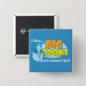 Ik hou van grote boeken vierkante button 5,1 cm (Voorkant /achterkant)