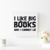 Ik hou van grote boeken vierkante klok (Huis)