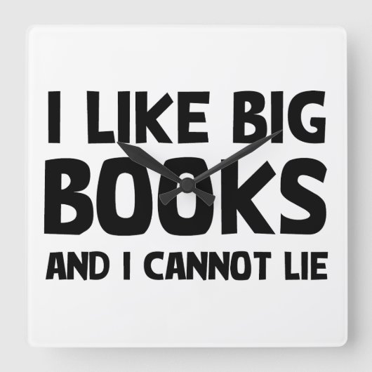 Ik hou van grote boeken vierkante klok (Voorkant)
