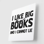 Ik hou van grote boeken vierkante klok (Hoek)